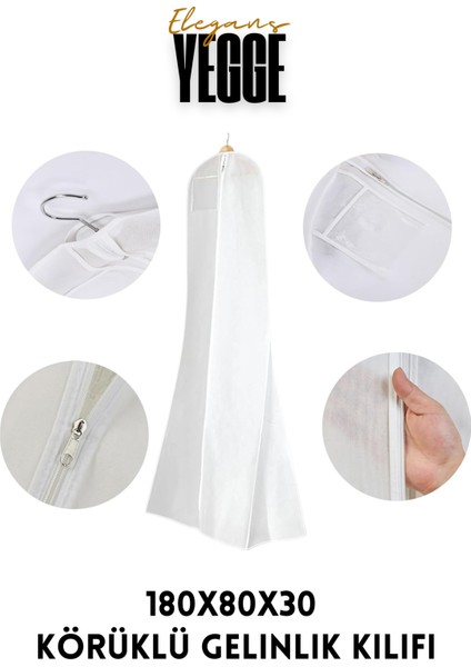 Elegans Gelinlik Kılıfı, Körüklü Gelinlik Koruma ve Taşıma Çantası Gelinlik Abiye Gamboç Elbise Hurç fiyatları