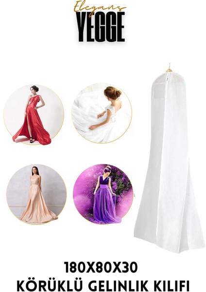 Elegans Gelinlik Kılıfı, Körüklü Gelinlik Koruma ve Taşıma Çantası Gelinlik Abiye Gamboç Elbise Hurç modelleri