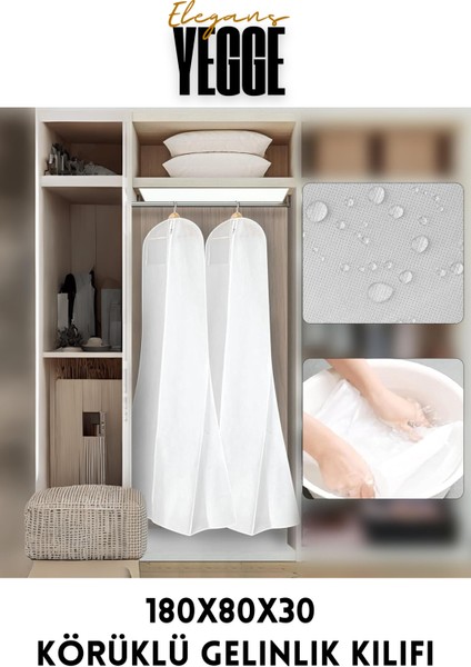 Elegans Gelinlik Kılıfı, Körüklü Gelinlik Koruma ve Taşıma Çantası Gelinlik Abiye Gamboç Elbise Hurç fırsatları