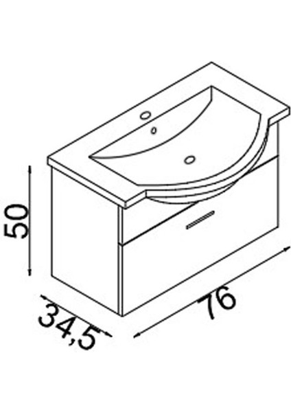 Eko 80 cm Mdf Banyo Lavabolu Alt Dolap