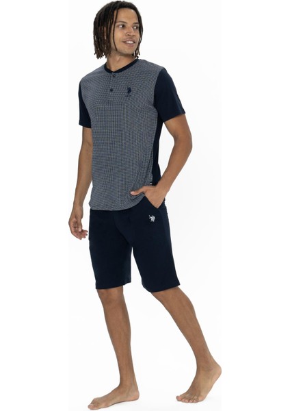 U.s. Polo %100 Pamuk 3'lü Pijama Seti, Üst Pijama, Alt Pijama, ve Şort Takım