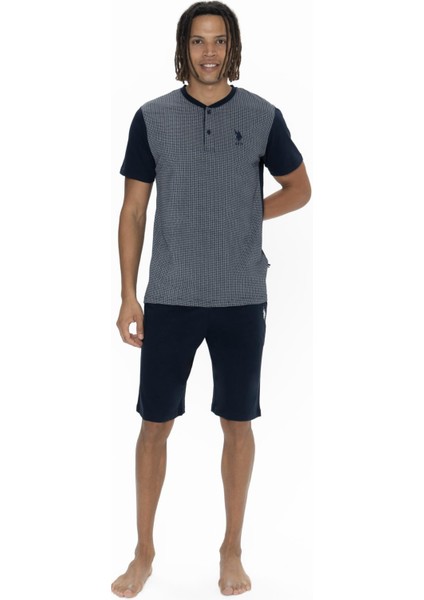 U.s. Polo %100 Pamuk 3'lü Pijama Seti, Üst Pijama, Alt Pijama, ve Şort Takım