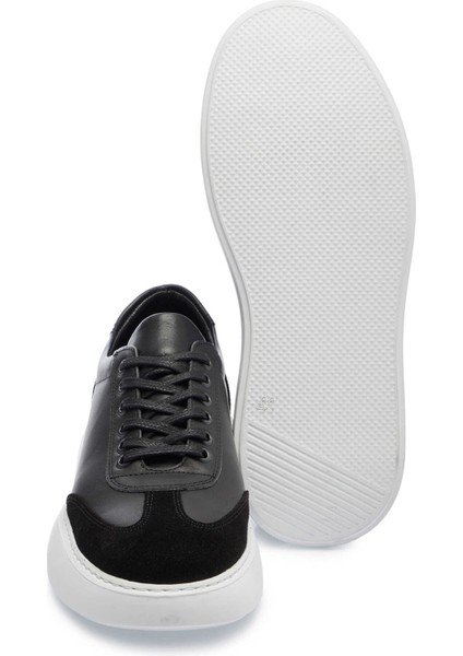 Siyah Deri Erkek Sneaker - E25I1AY57223-A23