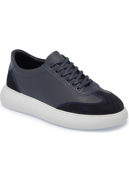 Lacivert Hakiki Deri Erkek Sneaker - E25I1AY57223-A31