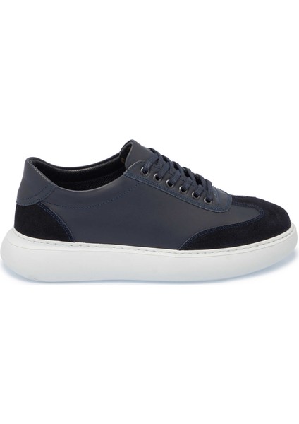 Lacivert Hakiki Deri Erkek Sneaker - E25I1AY57223-A31