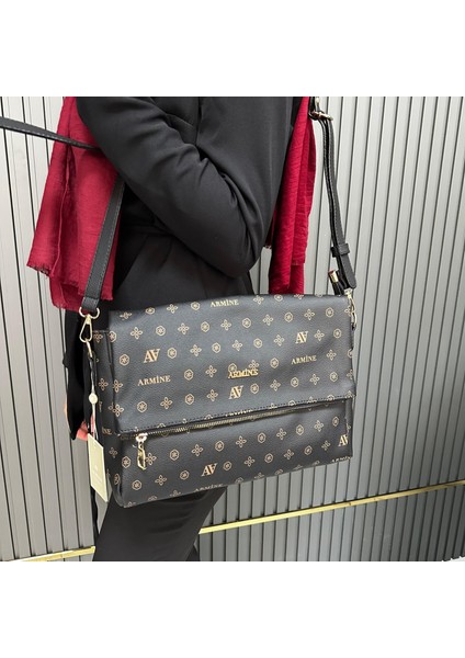 Bayan Çanta Baskılı Siyah AR24105