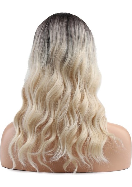 Dalgalı Kısa Perçemli Fiber Sentetik Peruk / Kahve / Platin Ombreli fırsatları