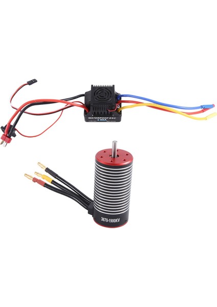 80A Fırçasız Motor Esc Combo 3670 1/10 Rc Drift Yarışı Off-Road Araba Motoru Için, 1900KV (Yurt Dışından)