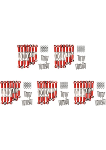144001 1/14 Rc Araba Yedek Parçaları Için 10X Metal Bağlantı Servo Çekme Çubuğu Direksiyon Bağlantı Seti, Kırmızı (Yurt Dışından)