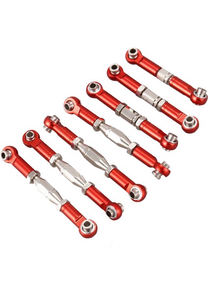 144001 1/14 Rc Araba Yedek Parçaları Için 10X Metal Bağlantı Servo Çekme Çubuğu Direksiyon Bağlantı Seti, Kırmızı (Yurt Dışından)
