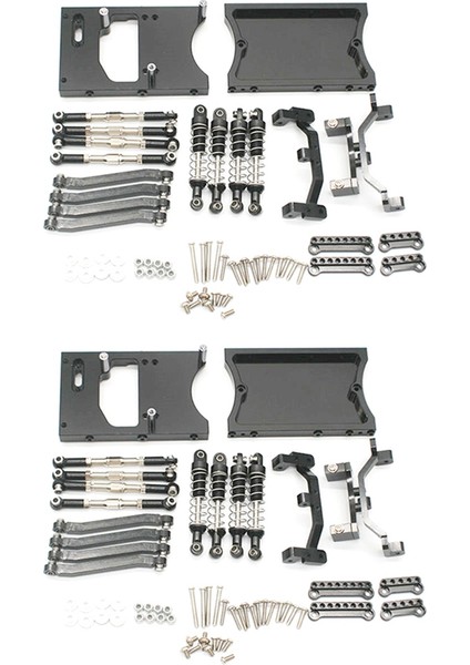 2x Metal Şasi Çekme Çubukları Servo Sabit Montaj Braketi Mn D90 D91 MN99S 1/12 Rc Araba Yükseltme Parçaları, Siyah (Yurt Dışından)