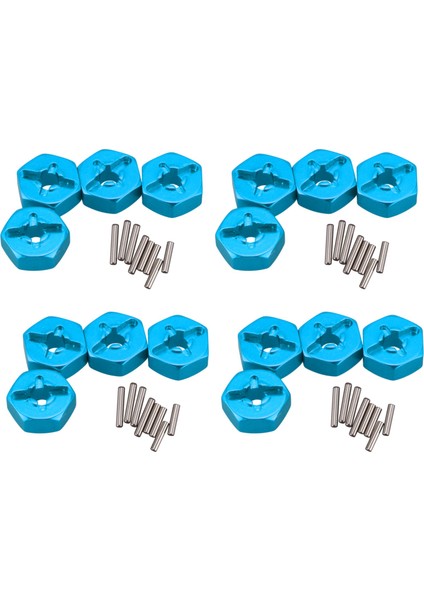 16X Alüminyum Alaşımlı 12MM Kombine Tekerlek Göbeği Altıgen Adaptör Yükseltmeleri 144001 1/14 Rc Araba Yedek Parçaları, Mavi (Yurt Dışından)
