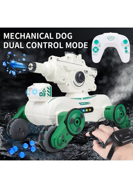 Rc Araba Su Topu Robot Köpek Müzik Işık Uzaktan Kumanda Hareket Algılama 2.4g 360 Dönen Oyuncaklar Siyah (Yurt Dışından)