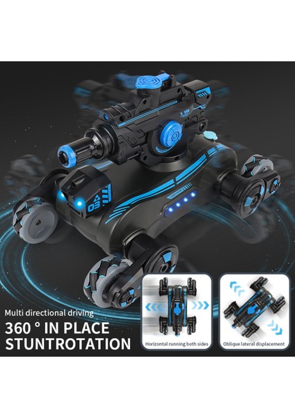 Rc Araba Su Topu Robot Köpek Müzik Işık Uzaktan Kumanda Hareket Algılama 2.4g 360 Dönen Oyuncaklar Siyah (Yurt Dışından)