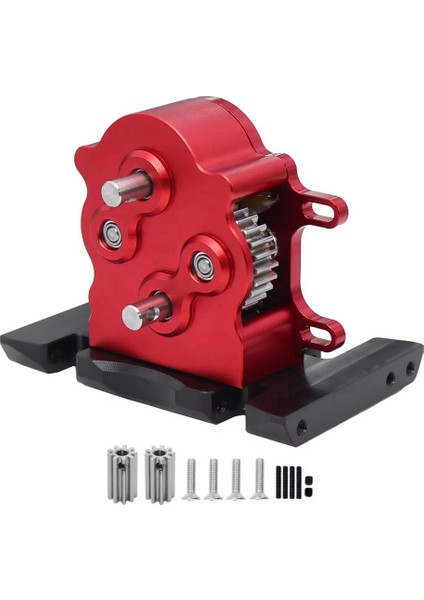 Alüminyum Çift Şanzıman Kazı Overdrive 1/10 Rc Paletli Araba Lcg SCX10 Yükseltme Parçaları Kırmızı (Yurt Dışından)