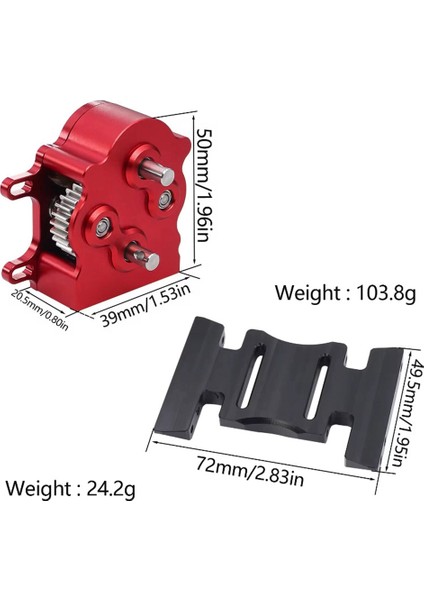 Alüminyum Çift Şanzıman Kazı Overdrive 1/10 Rc Paletli Araba Lcg SCX10 Yükseltme Parçaları Kırmızı (Yurt Dışından) fırsatları