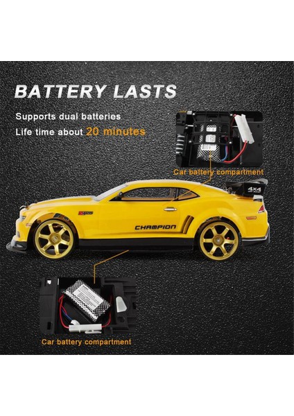 1:10 70KM/H 2.4g Rc Araba Drift Yarışı Şampiyonası 4WD Çift Off Road Radyo Uzaktan Kumandalı Araç Oyuncaklar ve Hediyeler (Yurt Dışından)