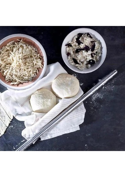 Chef Akpen 4'lü Chef Alüminyum Paslanmaz 29-49-74-99 cm Metal Oklava Seti Hamur Açma Aparatı Sofra Mutfak modelleri