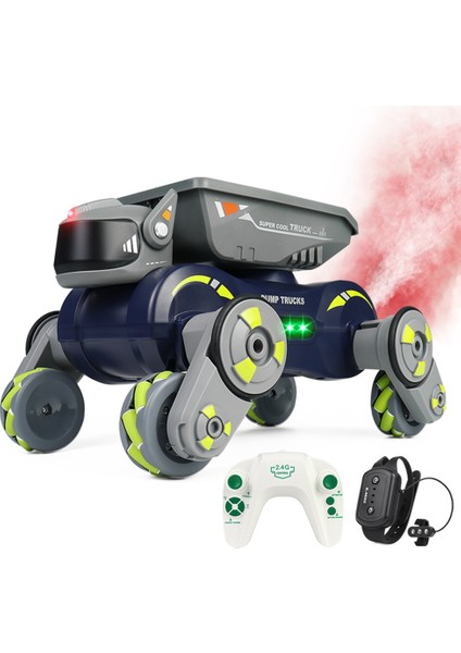 Uzaktan Kumandalı Araba 2.4ghz 360° Dönen Hareket Sensörü Elektrikli Robot Köpek + Işıklar Müzik Hediyeler Erkek Kızlar Yeşil (Yurt Dışından)