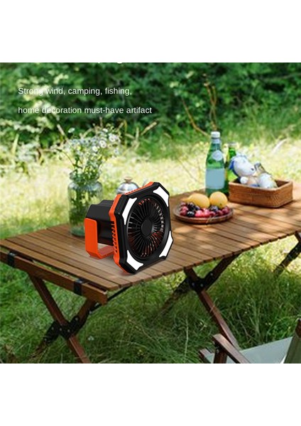 Taşınabilir Kamp Fanı 1000MAH Sessiz USB Şarj Edilebilir Mini Uzaktan Kumandalı Işık Güç Bankası Asılı Masa Fanları (Yurt Dışından)