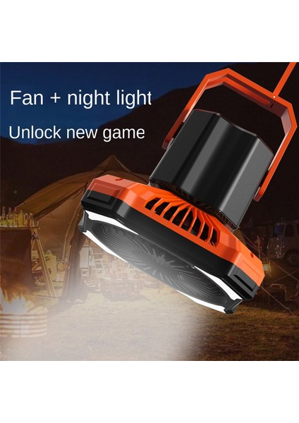 Taşınabilir Kamp Fanı 1000MAH Sessiz USB Şarj Edilebilir Mini Uzaktan Kumandalı Işık Güç Bankası Asılı Masa Fanları (Yurt Dışından)