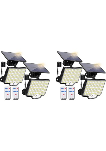 4 Set Güneş Enerjili Dış Mekan Işıkları Hareket Sensörü IP65 Su Geçirmez Bahçe Duvar Lambası 106 Led'li Dış Mekan Için (Yurt Dışından)