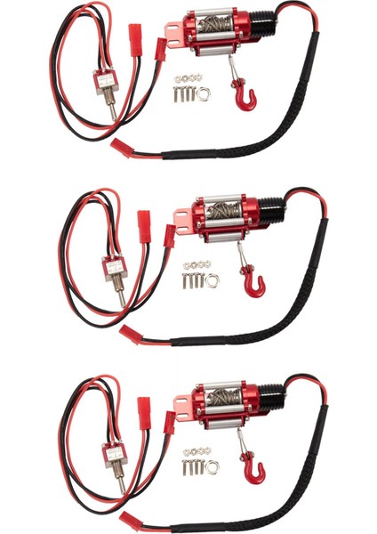 3x Rc Araba Metal Çelik Telli Otomatik Simüle Vinç 1/10 Paletli Eksenel Trx4 SCX10 90046 D90 (Yurt Dışından)
