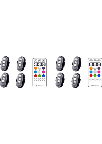 8 Adet Motosiklet LED Uyarı Işığı Evrensel Mini Sinyal Drone Kontrol Cihazı Strobe 8 Renkli Gösterge (Yurt Dışından)