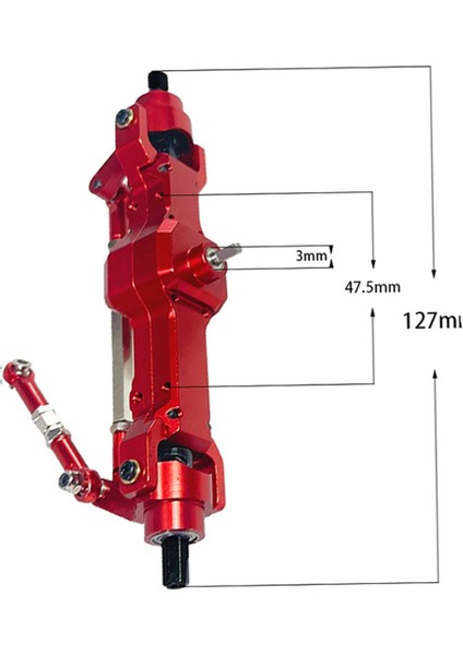 Metal Yükseltme Ön Aks Tertibatı 1/16 C14 C24 Rc Araba Parçaları Uzaktan Kumanda Kırmızı (Yurt Dışından)