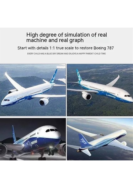 787 Glider Model 2.4g Elektrikli Uzaktan Kumandalı Üç Kanallı Sabit Kanatlı Uçak Uçak Oyuncak Çocuklar Için-Mavi (Yurt Dışından)