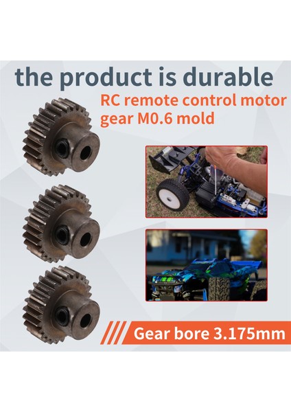 3 Adet 3.175MM Şaft Çelik Pinyon Motor Dişlisi 32DP 48DP 64DP M0.6 1/10 1/8 Rc Araba 3650 3660,26T (Yurt Dışından) indirimleri