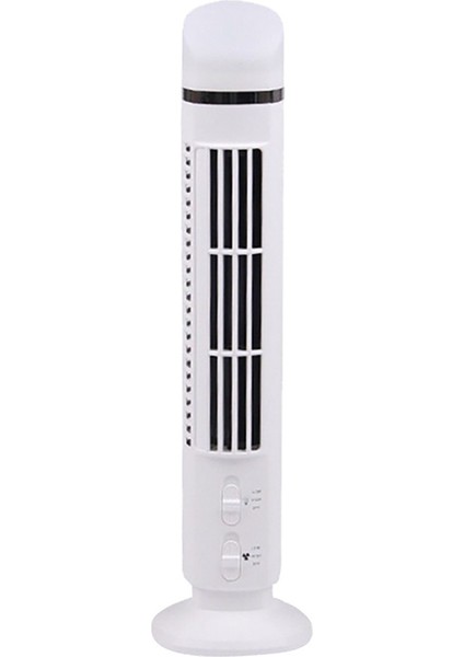 Hava Soğutucu Fan LED USB Arayüzlü Akıcı Kule Fan Beyaz (Yurt Dışından)