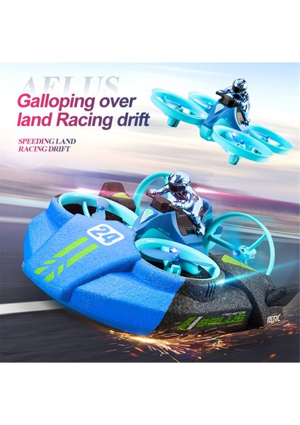 Mini Rc Drone Başsız Mod 3'ü 1 Arada Deniz Kara Hava Uçuş 2.4g Uzaktan Kumandalı Quadcopter Tekne Helikopter Oyuncaklar Yeşil (Yurt Dışından)