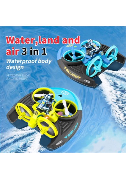 Mini Rc Drone Başsız Mod 3'ü 1 Arada Deniz Kara Hava Uçuş 2.4g Uzaktan Kumandalı Quadcopter Tekne Helikopter Oyuncaklar Yeşil (Yurt Dışından)