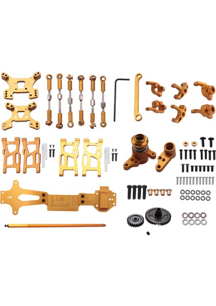 1:14 144001 Rc Araba Için Tam Yükseltme Yedek Parçaları Metal C Koltuk Direksiyon Kupası Salıncak Kolu Merkezi Tahrik Mili, Sarı (Yurt Dışından) indirimleri