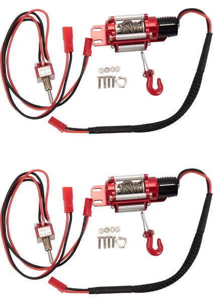 2x Rc Araba Metal Çelik Telli Otomatik Simüle Vinç 1/10 Paletli Eksenel Trx4 SCX10 90046 D90 (Yurt Dışından)