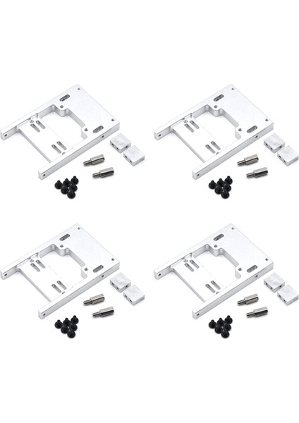 4x 1/16 Rc Araba Metal Direksiyon Servo Depo Yükseltme Sabit Montaj Braketi B1 B14 B16 B24 C24 C14 Araba-Gümüş (Yurt Dışından)