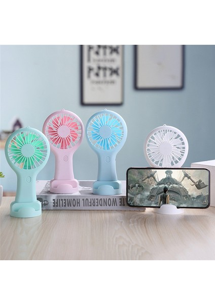 El Tipi Mini Fan Taşınabilir USB Şarjlı Uygun Küçük Fanlar-Yeşil (Yurt Dışından)