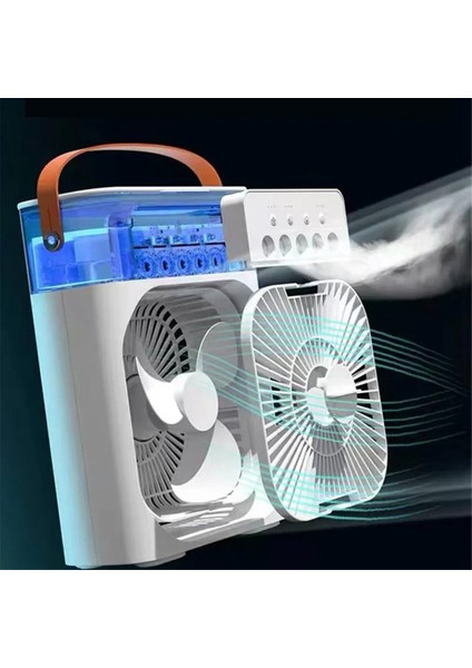 3'ü 1 Arada Fan Klima Ev Küçük Hava Soğutucu LED Gece Lambası Fanı (Yurt Dışından)