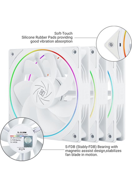 TL-S12RW X3 Cpu Fan 120MM Ters Fan Kasa Soğutucu Fan 1500RPM Hız (Yurt Dışından)