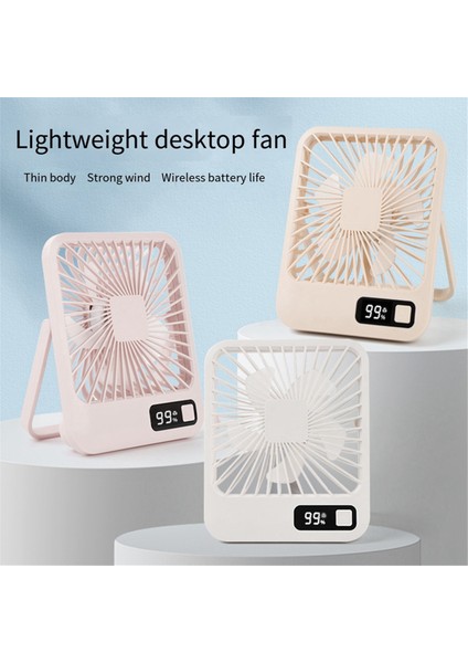 Masaüstü Küçük Fan Çok Güçlü Ofis Ince ve Şarjlı Model Khaki (Yurt Dışından)