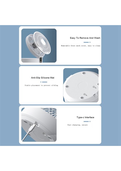 Taşınabilir Fan 4000MAH Masaüstü Mini Fan Uzaktan Kumandalı Masa Fanlarıblue (Yurt Dışından) fiyatları