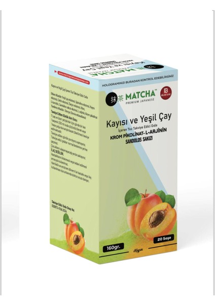 Kayısı Aromalı Detox Burner Form Matcha Çayı