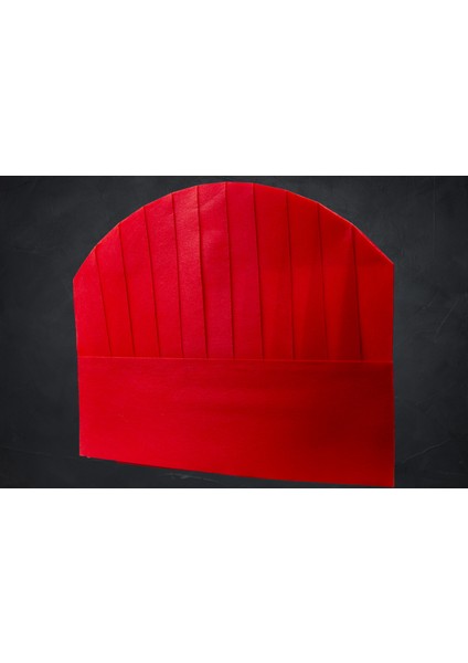 Bekiz Tek Kullanım Aşçı Kepi 24 cm Kırmızı 10 Adet modelleri