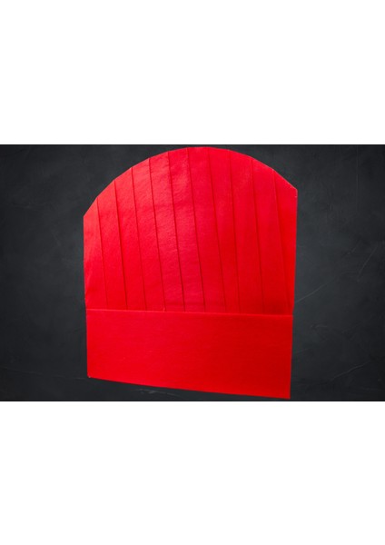 Bekiz Tek Kullanım Aşçı Kepi 30 cm Kırmızı 10 Adet