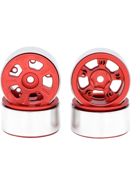 1/24 1/18 Rc Paletli Araba Geniş 5 Kollu Kırmızı Metal Jantlar (Yurt Dışından)
