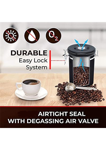 Kahve Çekirdeği Kapalı Kutu 304 Kaşıklı Kurutulmuş Meyve Saklama Kutusu 1.2l (Yurt Dışından)
