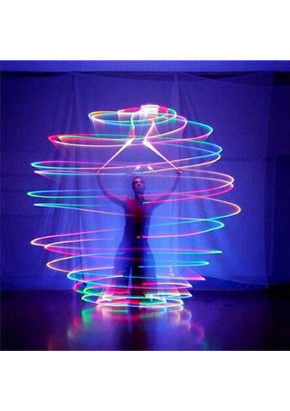 2 Adet LED Poi Topları Parlayan Poi Topları LED Parlayan Oyuncak Işıklı Toplar (Yurt Dışından)