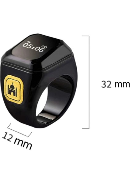 Akıllı Bluetooth Yüzük Parmak Sayacı Zaman Hatırlatma Sayacı Beyaz (Yurt Dışından)