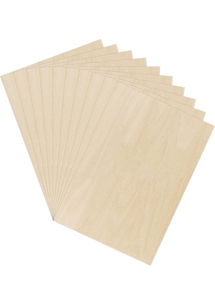 10 x Kontrplak Paneller A3 Ahşap Panel Fretsaw Ahşabı 300 x 200 x 2 mm (Yurt Dışından)